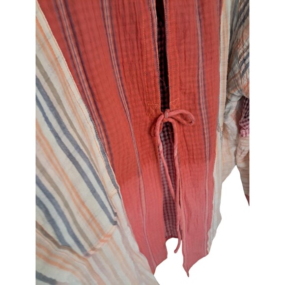 NWT We The Free Large Coral Hometown Double Cloth Buttondown Oversized Top - Picture 5 of 12